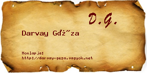 Darvay Géza névjegykártya