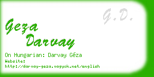 geza darvay business card