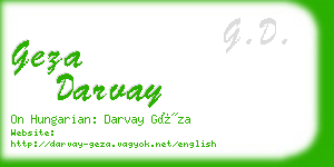 geza darvay business card